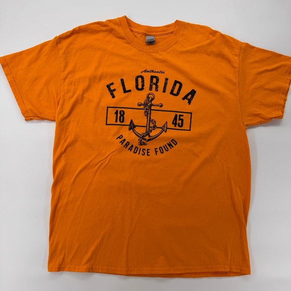 Men’s Florida Since 1845 Paradise Found Orange Cotton T-shirt XL - Picture 1 of 5